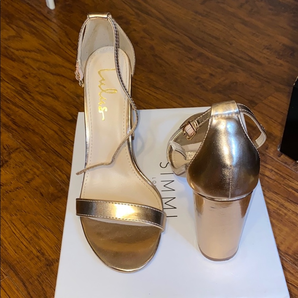 Rose Gold Block Heels - LuLu’s